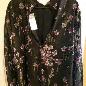 Size 18 black and light pink flowered dress shirt